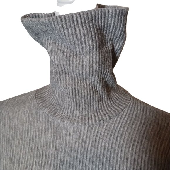 Club Monaco Meredy Ribbed Heather Gray‎ Turtleneck Top Size XS Soft Cozy Sweater - Picture 7 of 11